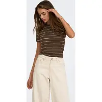 ONLY Camisa 'ONLLUPE' chocolate / branco