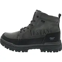 Mustang Botas com atacadores 'Peppin' cinzento escuro / preto