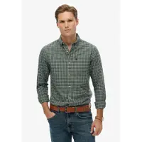 Superdry para homem. M4011042A Camisa xadrez premium Oxford verde (XL), Casual, Algodão, Manga comprida