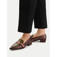 Hispanitas para mulher. CHI254262 Sapatos de couro castanho Turin (40), Marrom, 1 a 3cm, Nenhum, Casual