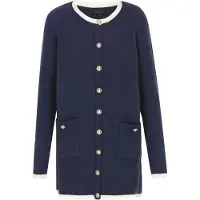 Dreimaster Klassik Casaco de malha navy / branco