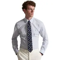 Ralph Lauren para homem. 710B22585003 Camisa de popelina elástica Custom Fit azul (XL), Casual, Algodão, Manga comprida