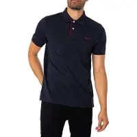 Gant para homem. 2062026 Pólo em piqué com contraste azul-marinho (S), Casual, Algodão, Clássico, Manga curta