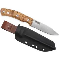 Casström No. 10 Swedish Forest Knife Flat 14118, 14C28N Stabilised Curly Birch Kydex, faca de bushcraft