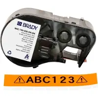 Brady M4C-750-595-OR-BK fita de vinil preto sobre laranja 19,05 mm x 7,62 m