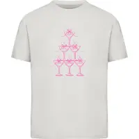Miss Tee Camisa 'Cozy Drinks' cinzento claro / rosa