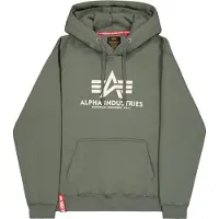 Alpha industries Sweatshirt verde escuro / branco
