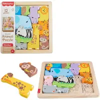 Fisher Price Quebra-cabeça De Animais De Madeira