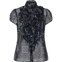 Saint tropez Blusa 'Lilja' azul noturno / branco