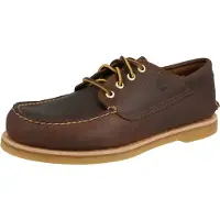 Timberland para homem. TB0A5NJ1EM41 Mocassim de couro Crafted Boat marrom (42 W), Preto, Plano, Cordão, Clássico