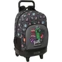 Safta Mochila Com Rodas Compact Extraible Minecraft Graffiti 33l 33x22x45 Cm