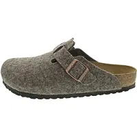 Birkenstock para mulher. 860131 Tamancos de Couro Boston (Ajuste Regular) castanho (38), Marrom, Plano, Nenhum, Casual