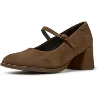 Camper para mulher. K201799-008 Sapatos de tacão de pele Kora castanho (36), Couro, Marrom, 5 a 8cm, Nenhum, Clássico