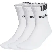 Adidas Meias de desporto '3-Stripes Linear' preto / branco