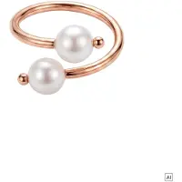 Purelei Anel 'Pearl Muse' ouro rosa / branco pérola