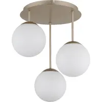 Globo Candeeiro de teto Harmon, bege/branco, vidro, Ø 34 cm, E14