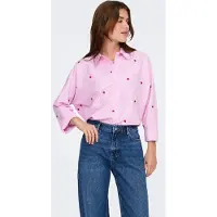 ONLY Blusa 'ONLNew Lina Grace' rosa claro / vermelho fogo / branco