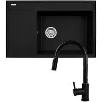 Pyramis Pia Camea 1b 1d R + Faucet Idea Black Edition 79x50 Cm