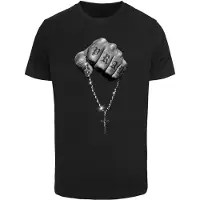 Mister tee Camisa 'Faith Meets Strength' cinzento / cinzento claro / preto / branco