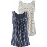 LASCANA Top azul fumado / branco natural