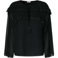 Pepe Jeans para mulher. PL3051294 Blusa Lizandra preta (M), Preto, Casual, Poliéster, Manga comprida