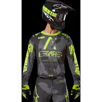 Alpinestars Racer Hollow MX Jersey Preto/Cinzento/Camuflagem/Amarelo M homens