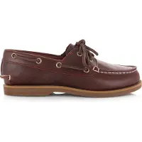 Timberland para mulher. TB0A2Q9XEIW1 Sapatos de barco clássicos em pele castanha (37 W), Couro, Marrom, Plano, Cordão, Casual