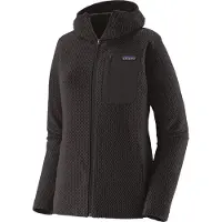 Patagonia - Vestuário caminhada mulher - W's R1 Air Full-Zip Hoody Black para Mulher - Tamanho L - Preto
