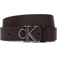 Calvin Klein Cintos 'Smooth Monogram Buckle' castanho escuro