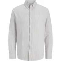 Jack & Jones Camisa 'JREBOSCAR' bege escuro / branco