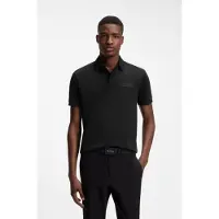 BOSS para homem. 50565163 Polo Paddy Structure preto (3XL), Casual, Algodão, Manga curta