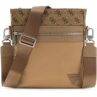 GUESS para homem. HMBENPP6123 Mala a tiracolo plana Berlin preta (OSFA), Preto, Casual, Poliéster