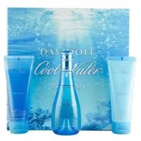 Davidoff Cool Water Woman Great Set eau de toilette 100 ml loção corporal 75 ml Cool Water e Cool Water gel de duche 75 ml - 100 ml