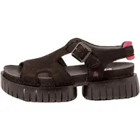Art para mulher. 118821101003_001 Sandálias de couro 1882 Madeira preto (41), 3 a 5cm, Fivela, Casual
