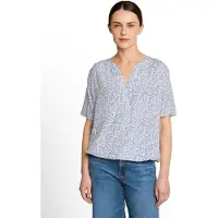 Tom Tailor Blusa azul escuro / branco