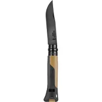 Opinel No. 08 Horizon 3303, Made For The Elements, Black PVD Stainless Steel, Mustard / Black Polyamide canivete