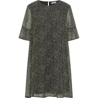 Dreimaster Vestido verde escuro / laranja / preto / offwhite