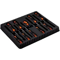 Bahco Conjunto De Chaves De Fenda Slotted-phillips-pozidriv-robertsonfit With Rubber Handle 10 Unidades