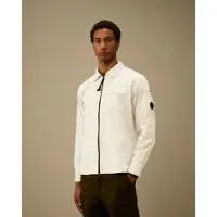 C.P. Company para homem. RCCMOS705A110143G Camisola com fecho de correr orgânica em branco (M), Casual, Algodão, Manga comprida
