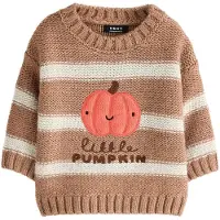 Next Pullover 'Halloween' creme / castanho / castanho escuro / vermelho claro