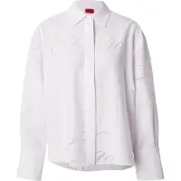 HUGO para mulher. 50562585 Blusa Echinacea estampado branco (36), Casual, Viscoso, Manga comprida