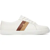 Ralph Lauren para mulher. 802925365012 Janson II sapatos de couro branco (41), Plano, Cordão, Casual