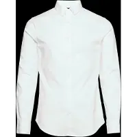 Armani Exchange para homem. 8NZC31ZN28Z1100 Camisa Block branca (L), Branco, Casual, Sapatos de Festa, Algodão, Clássico, Manga comprida