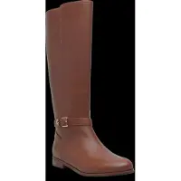 Ralph Lauren para mulher. 802974383001 Botas Brooke II em pele castanha (39), Couro, Marrom, Plano, Zíper, Casual
