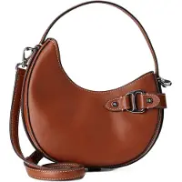 Ralph Lauren para mulher. 431980159001 Mala a tiracolo pequena Tasha em pele castanha (OSFA), Marrom, Casual