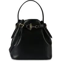 Ralph Lauren para mulher. 431982787001 Saco Blaike médio em pele preta (OSFA), Preto, Casual