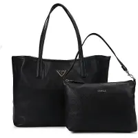 GUESS para mulher. HWEVG951428 Mala tote 2 em 1 Victtoria preta (OSFA), Preto, Casual, Poliuretano