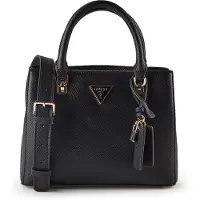 GUESS para mulher. HWZG9672050 Bolsa de mão Noelle saffiano preto (OSFA), Casual, Poliuretano