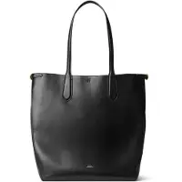 Ralph Lauren para mulher. 428962757002 Bolsa tote Bellport alongada de couro preto (OSFA), Casual, Pele