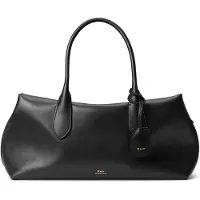 Ralph Lauren para mulher. 428977211002 Bolsa satchel Bellport de couro preto (OSFA), Casual